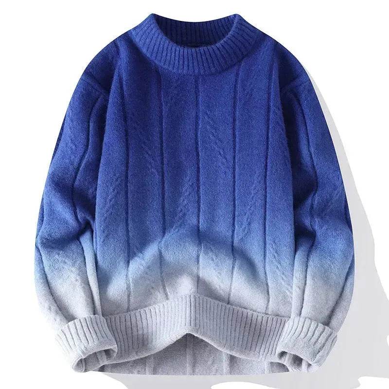 Fall Winter Gradient High-grade woolen Pullover Sweater for Men