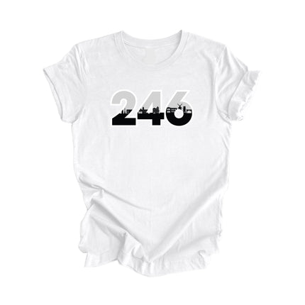 246 Bridgetown Barbados Area Code City Skyline Gift - Unisex T-Shirt - Inspired X