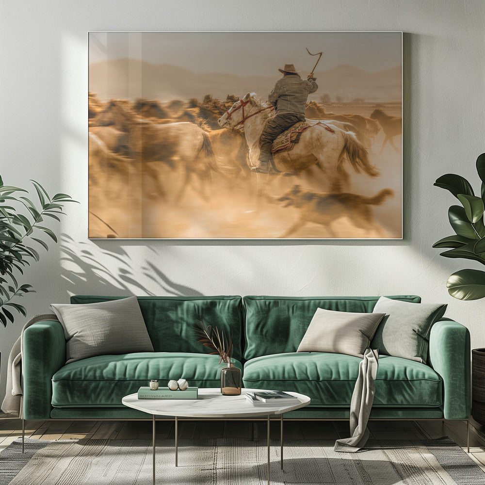 Peinture murale : Chevaux sauvages (aussi appelés Yılkı Atları)