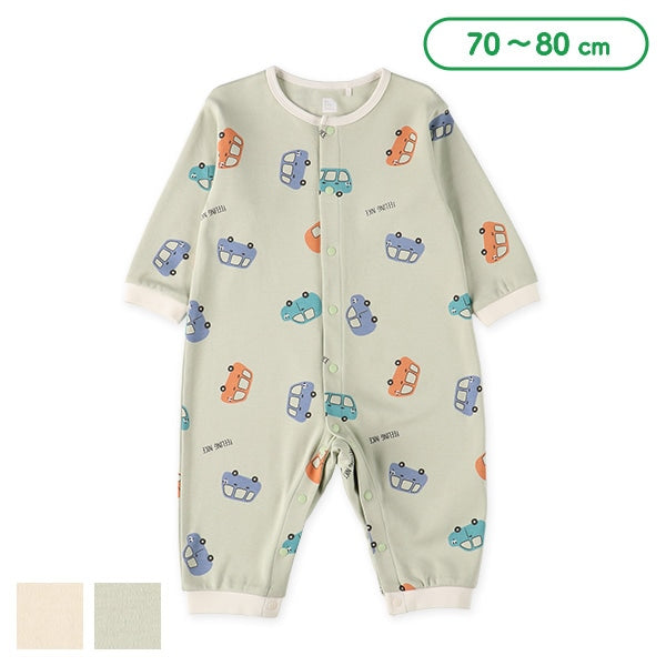 西松屋 ELFINDOLL スムースくるま総柄長袖カバーオール正規品