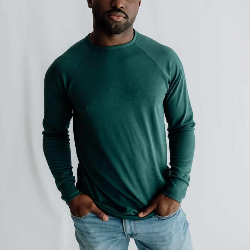 Adult Unisex Bamboo Raglan Pullover | Black