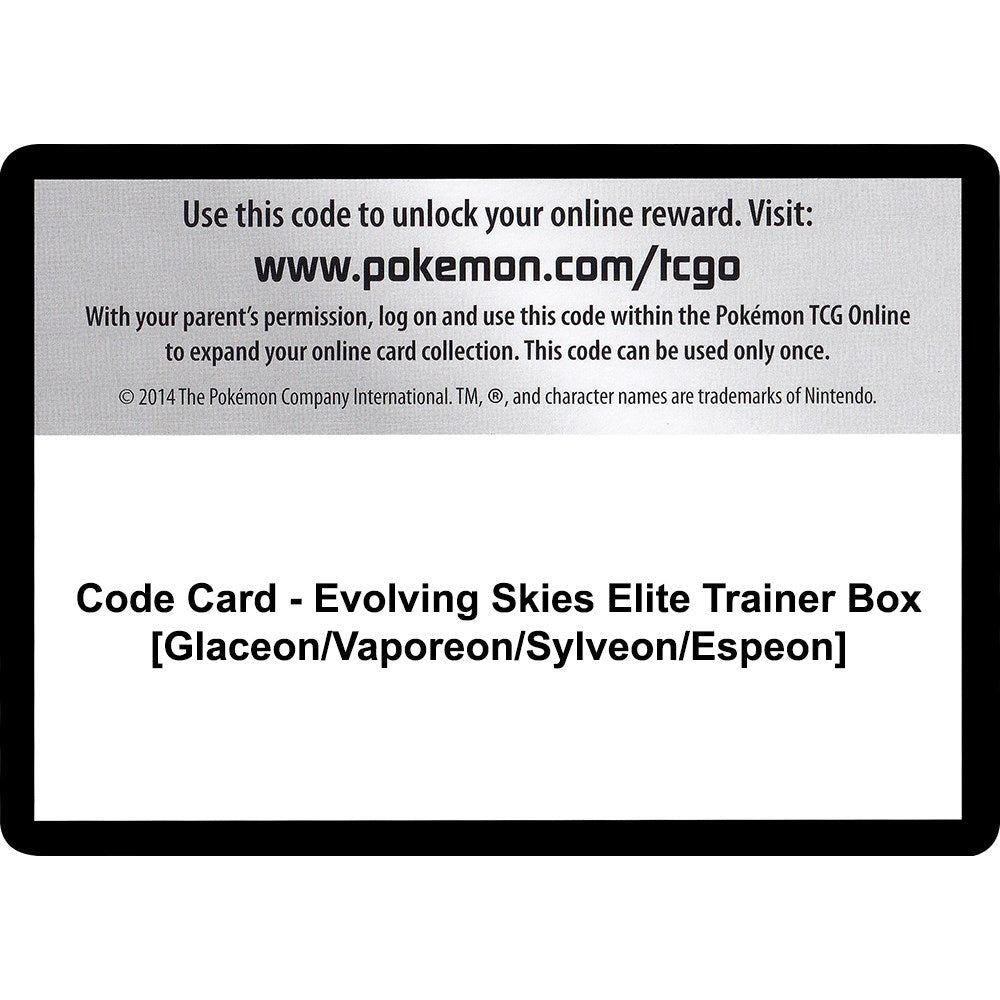 Code Card - Evolving Skies Elite Trainer Box [Glaceon/Vaporeon/Sylveon/Espeon] (SWSH07)