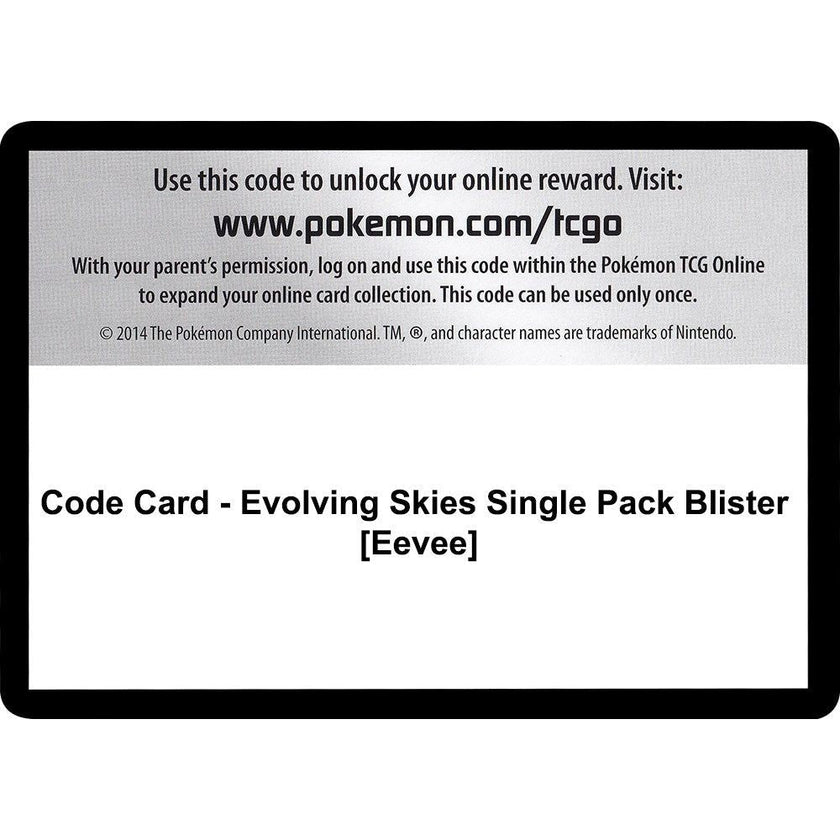 Code Card - Evolving Skies Single Pack Blister [Eevee] (SWSH07)