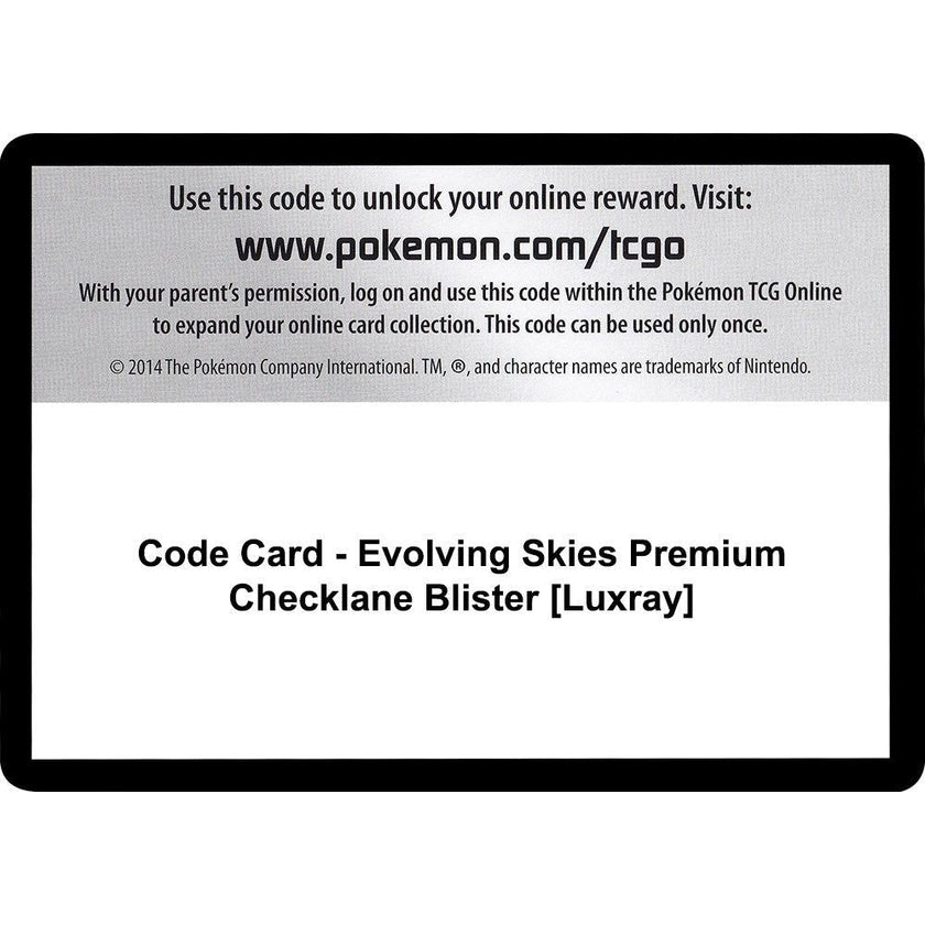 Code Card - Evolving Skies Premium Checklane Blister [Luxray] (SWSH07)
