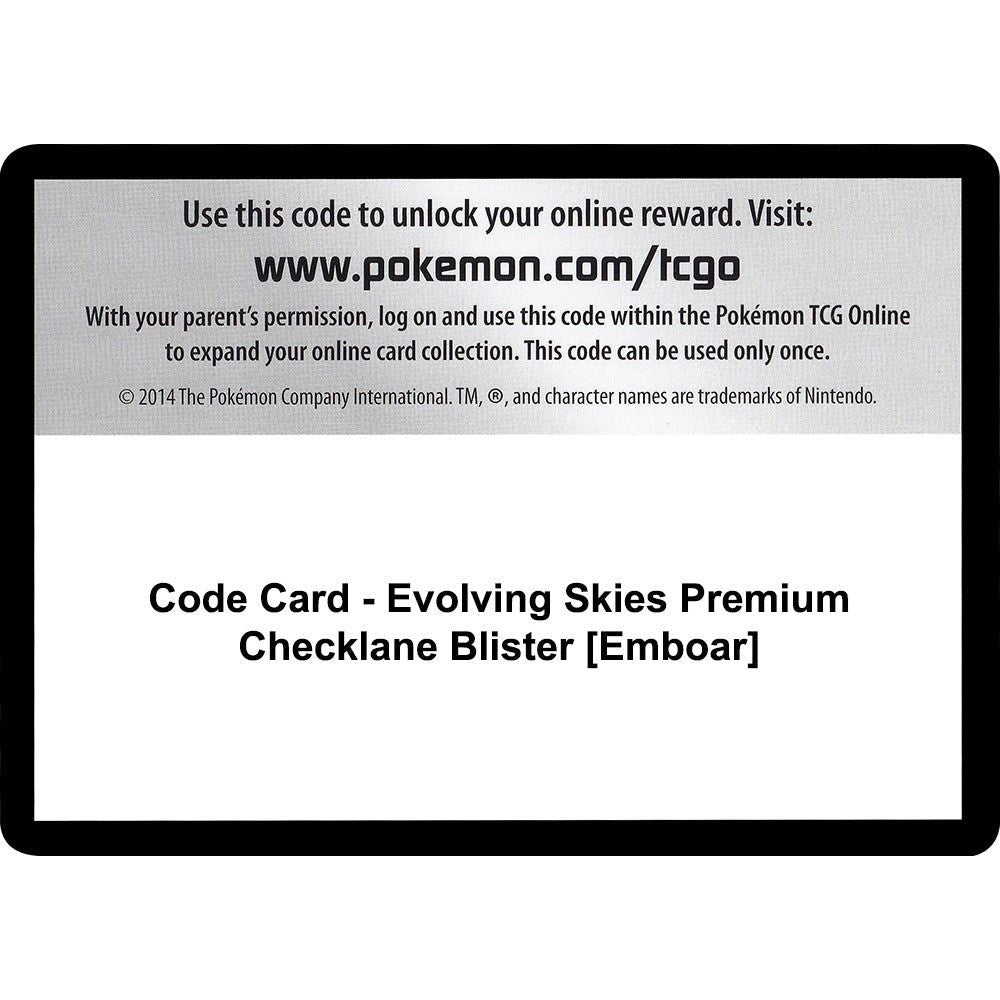Code Card - Evolving Skies Premium Checklane Blister [Emboar] (SWSH07)