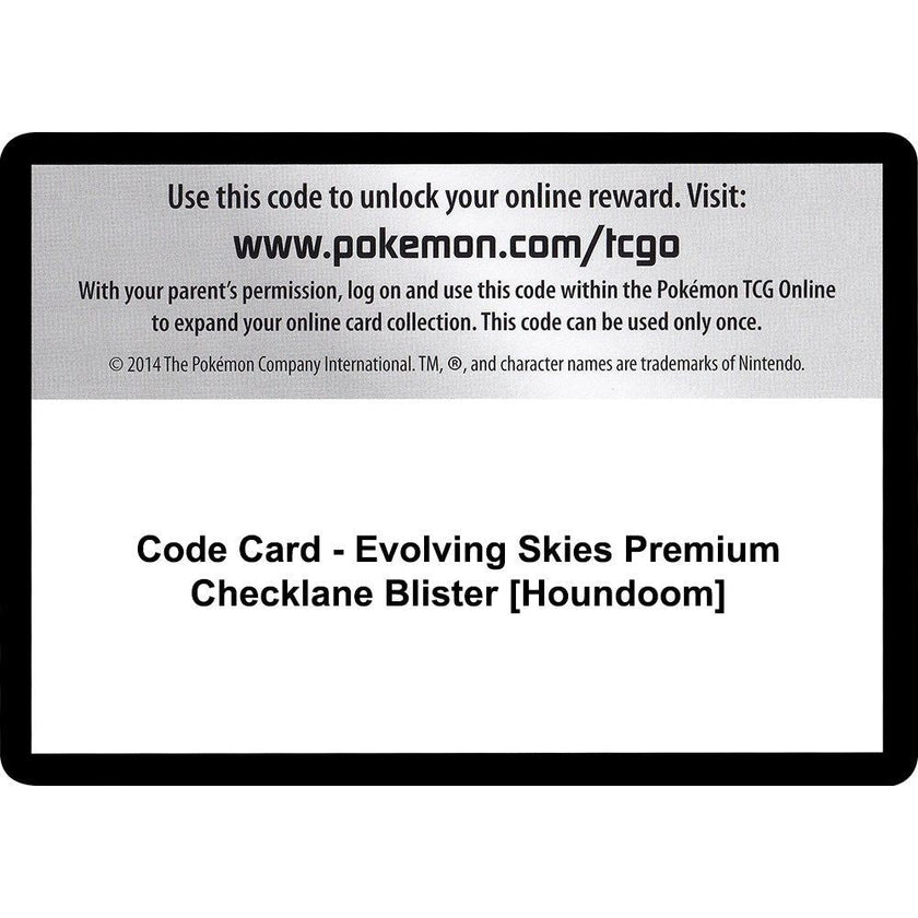 Code Card - Evolving Skies Premium Checklane Blister [Houndoom] (SWSH07)