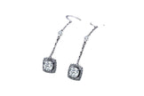 Light Luxury Long Copper Plated Zircon Dangle Earrings
