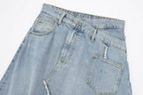 Fashionable Asymmetric High Waist Midi Denim Split Skirt