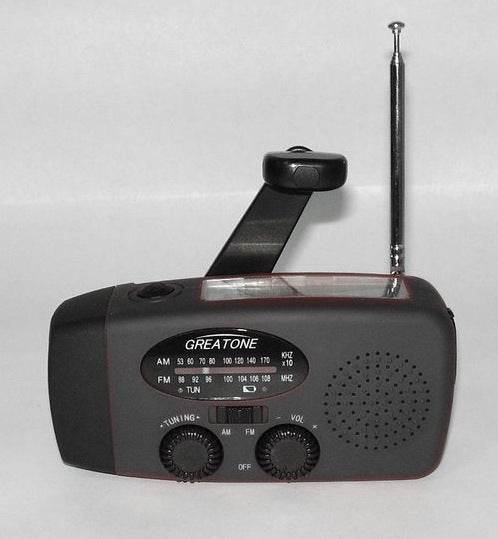 Solar Hand Crank USB charging radio flashlight