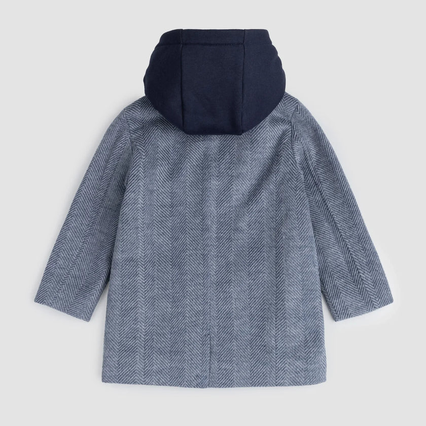 Dress Coat Hooded | Blue | Miles The Label