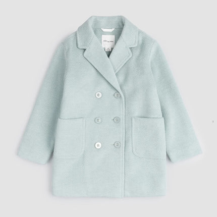 Cloud Blue Girl's Double-Breasted Coat | Miles The Label