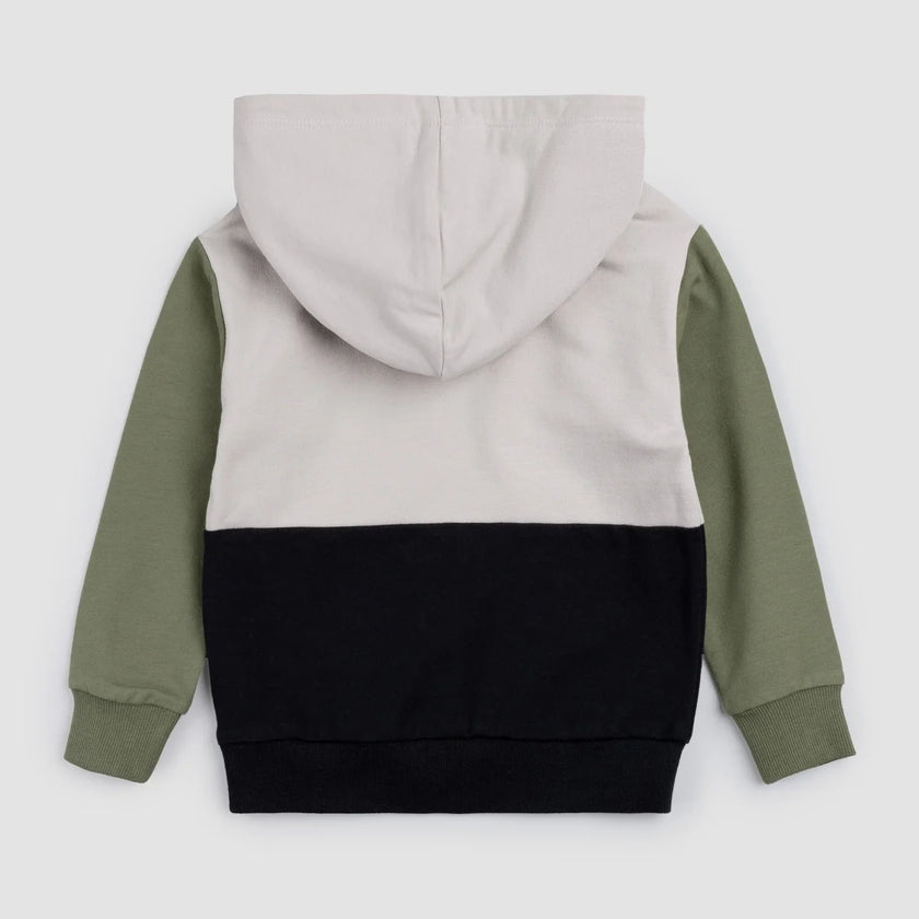 Cement Color Block Hooded Sweatshirt | Miles The Label
