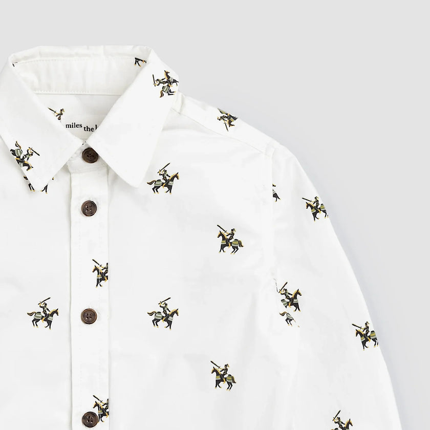 Knight Print on Off-White Shirt | Miles The Label