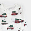 Festive Cars Print on Off-White PJ Set | Petit Lem