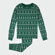 Festive Firs Fair Isle Print on Evergreen PJ Set | Petit Lem