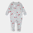 Mitts and Pieces Print on Heather Grey Sleeper | Petit Lem