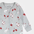 Mitts and Pieces Print on Heather Grey Sleeper | Petit Lem