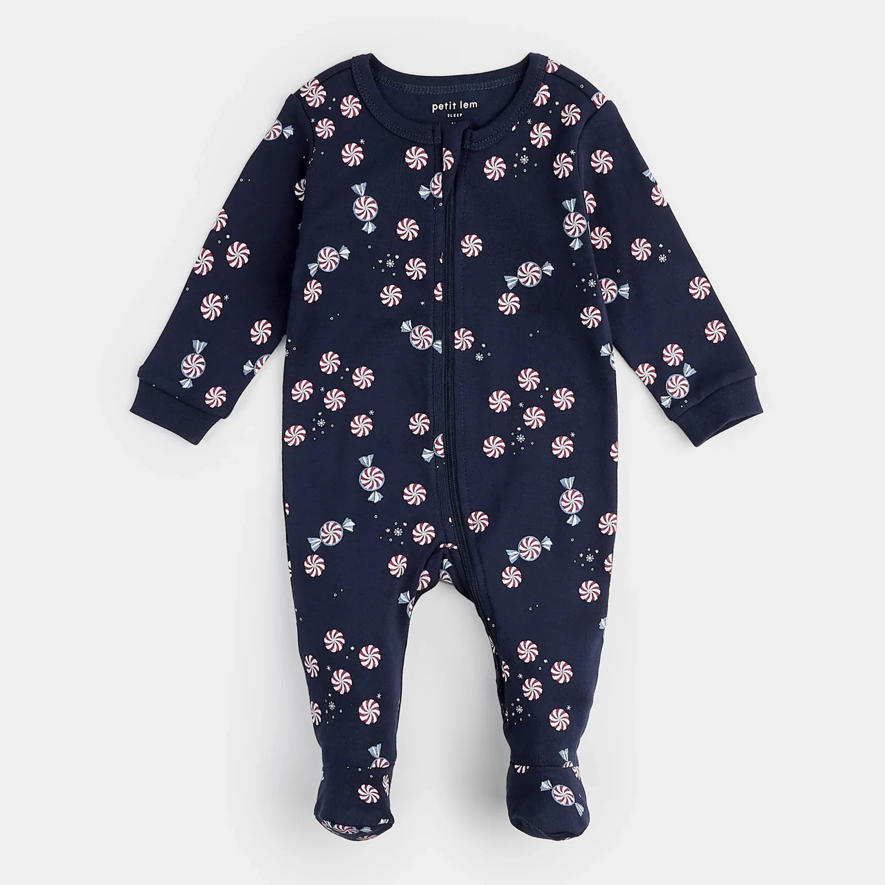 Starlight Spirals on Dress Blue Sleeper | Petit Lem