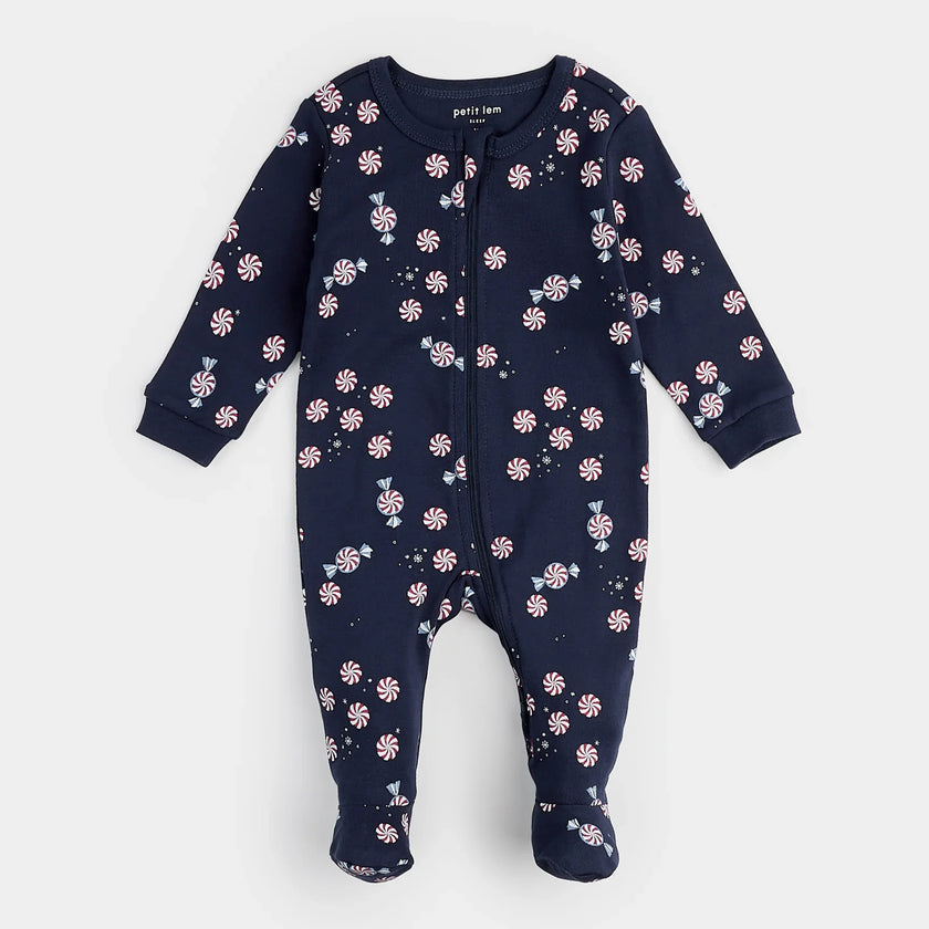 Starlight Spirals on Dress Blue Sleeper | Petit Lem