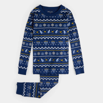 Hanukkah Fair Isle Print PJ Set | Petit Lem