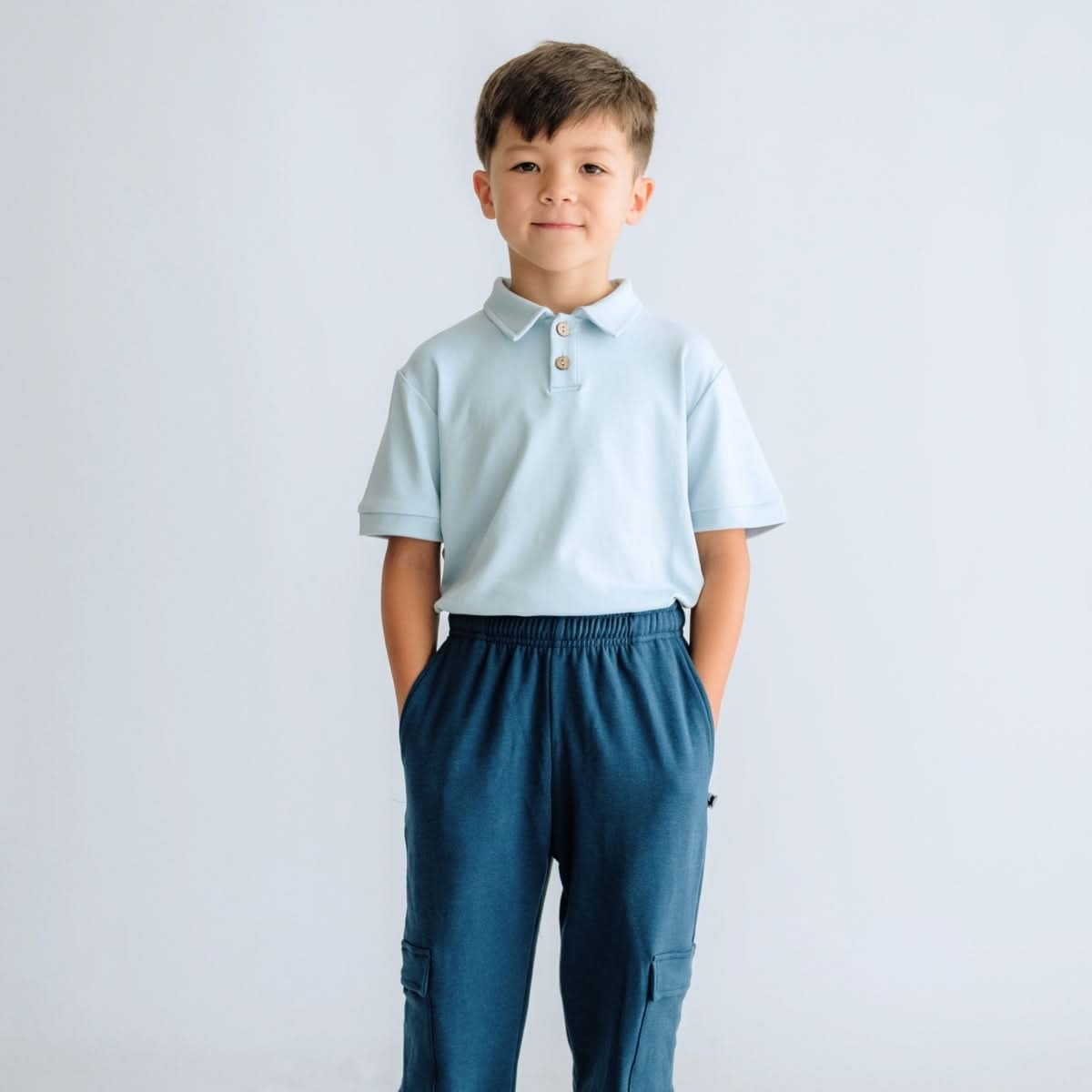 Kids' Bamboo Polo Shirt | Powder Blue