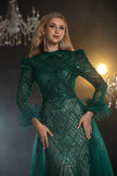 Embellished Long sleeves Evening Gown