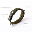 AirTag Dog Collar with Holder – Adjustable Leather & Canvas Pet Collar for Medium & Large Dogs