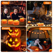4 Pack Halloween LED Pumpkin Lights Battery Operated Halloween Decoration Lights With 2 Light Modes 4 Timer Setting Remorte Control For Party Pumpkin Decor