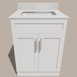 24-Inch Shaker Bathroom Vanity — White or Gray | Plywood Cabinet, Solid-Wood Doors, Soft-Close 3-Way Clip-On Hinges