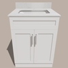 24-Inch Shaker Bathroom Vanity — White or Gray | Plywood Cabinet, Solid-Wood Doors, Soft-Close 3-Way Clip-On Hinges