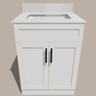 24-Inch Shaker Bathroom Vanity — White or Gray | Plywood Cabinet, Solid-Wood Doors, Soft-Close 3-Way Clip-On Hinges