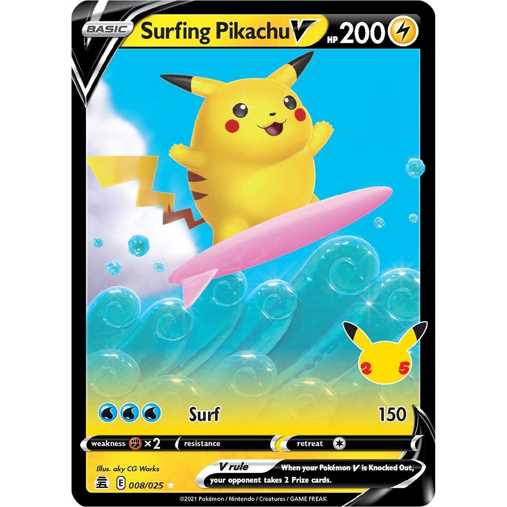 Surfing Pikachu V (008/025) (CLB)