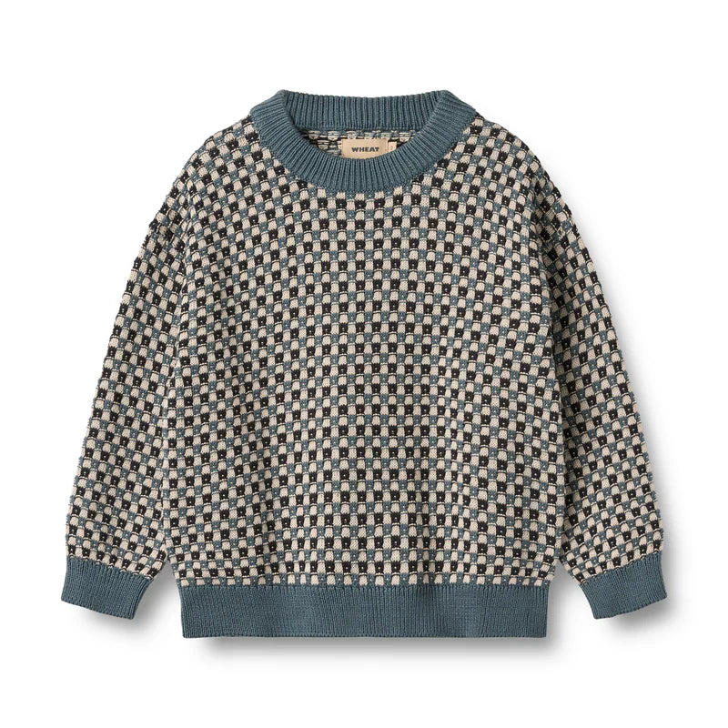Jaquard Pullover Flores | Stormy Weather | Wheat Kids