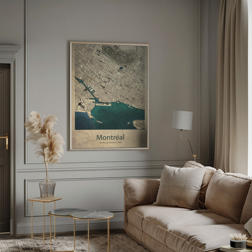 Wall art Montreal map