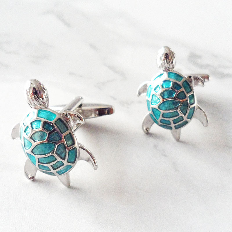 Men's Enamel Turtle Cufflinks – Copper Electroplated Animal Cufflinks | Canada & USA
