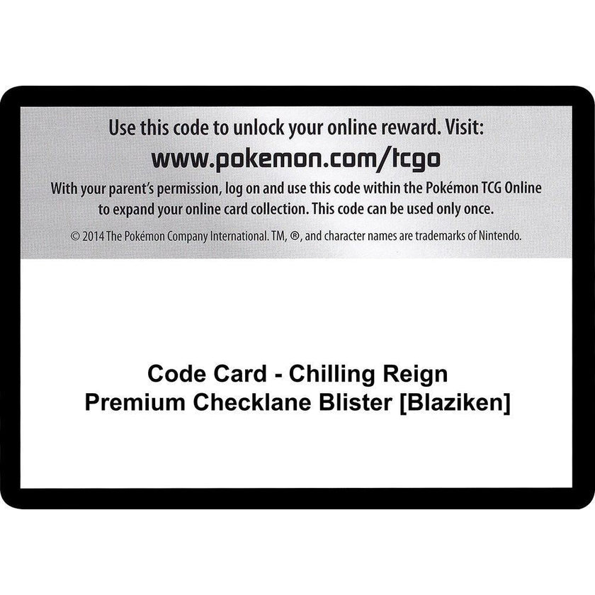 Code Card - Chilling Reign Premium Checklane Blister [Blaziken] (SWSH06)
