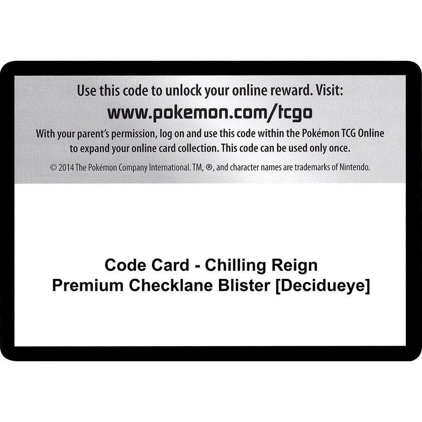 Code Card - Chilling Reign Premium Checklane Blister [Decidueye] (SWSH06)