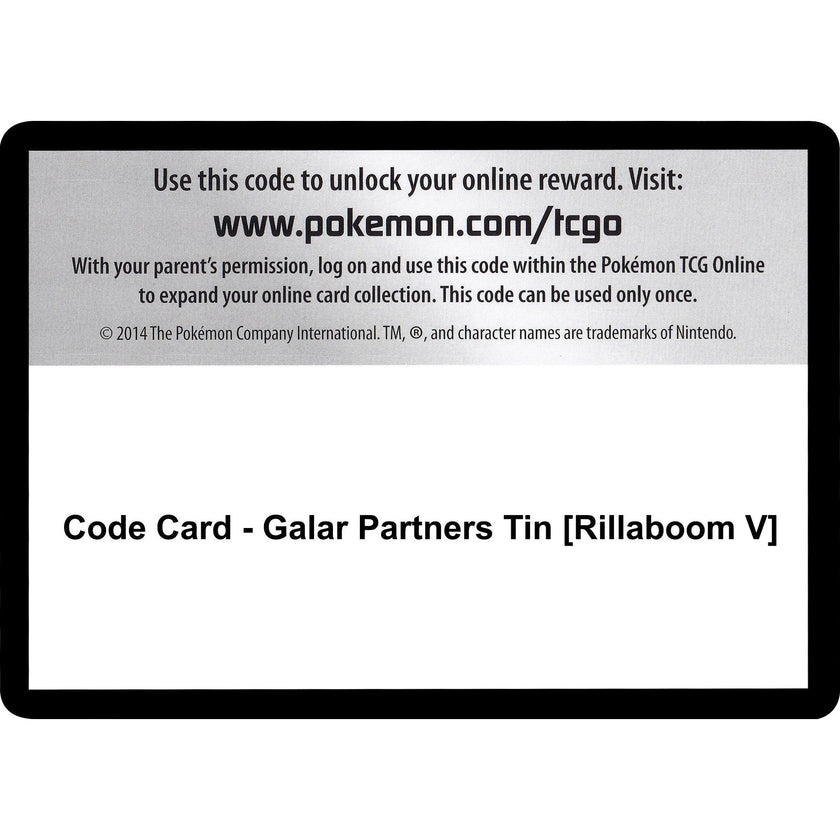 Code Card - Galar Partners Tin [Rillaboom V] (SWSH01)