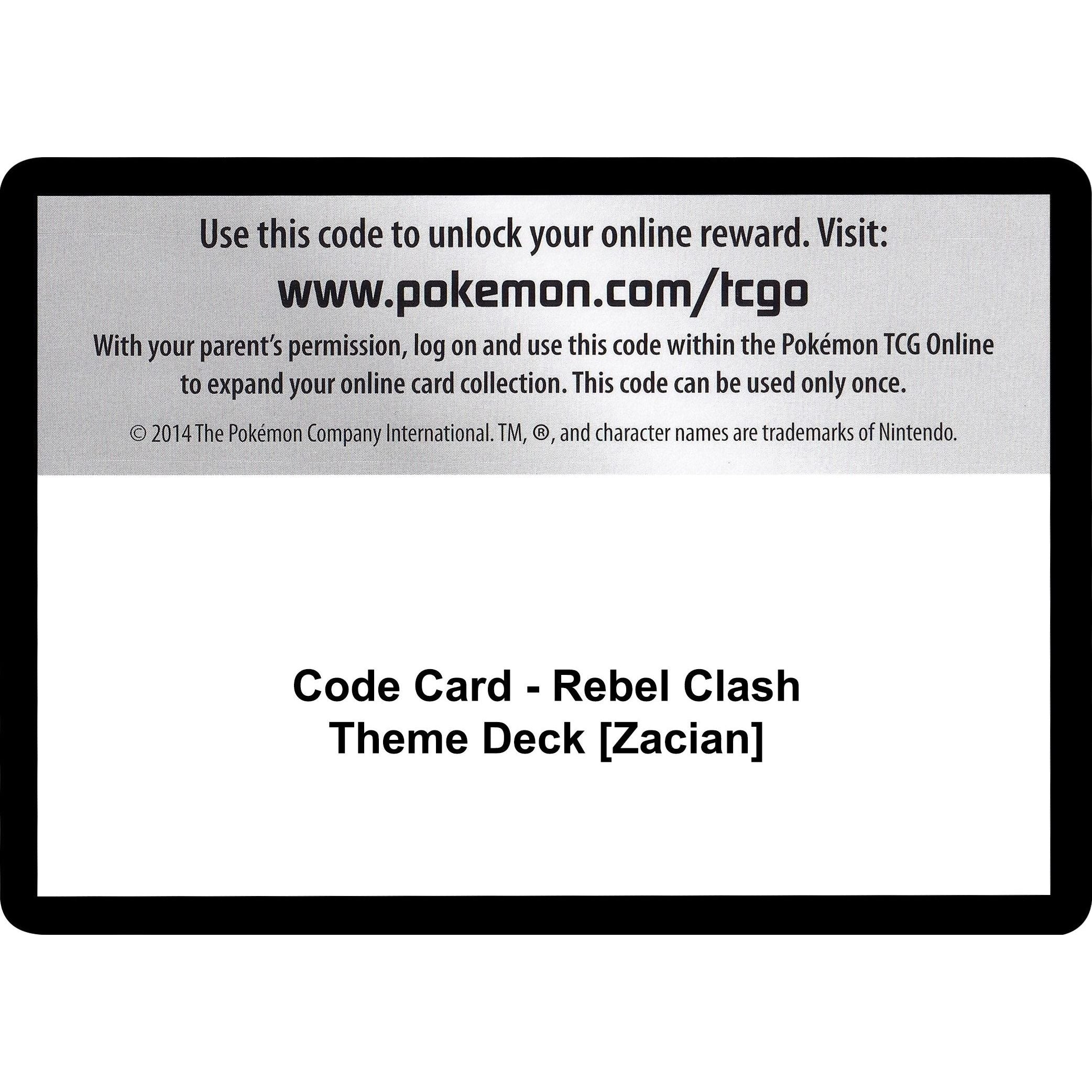 Code Card - Rebel Clash Theme Deck [Zacian] (SWSH02)