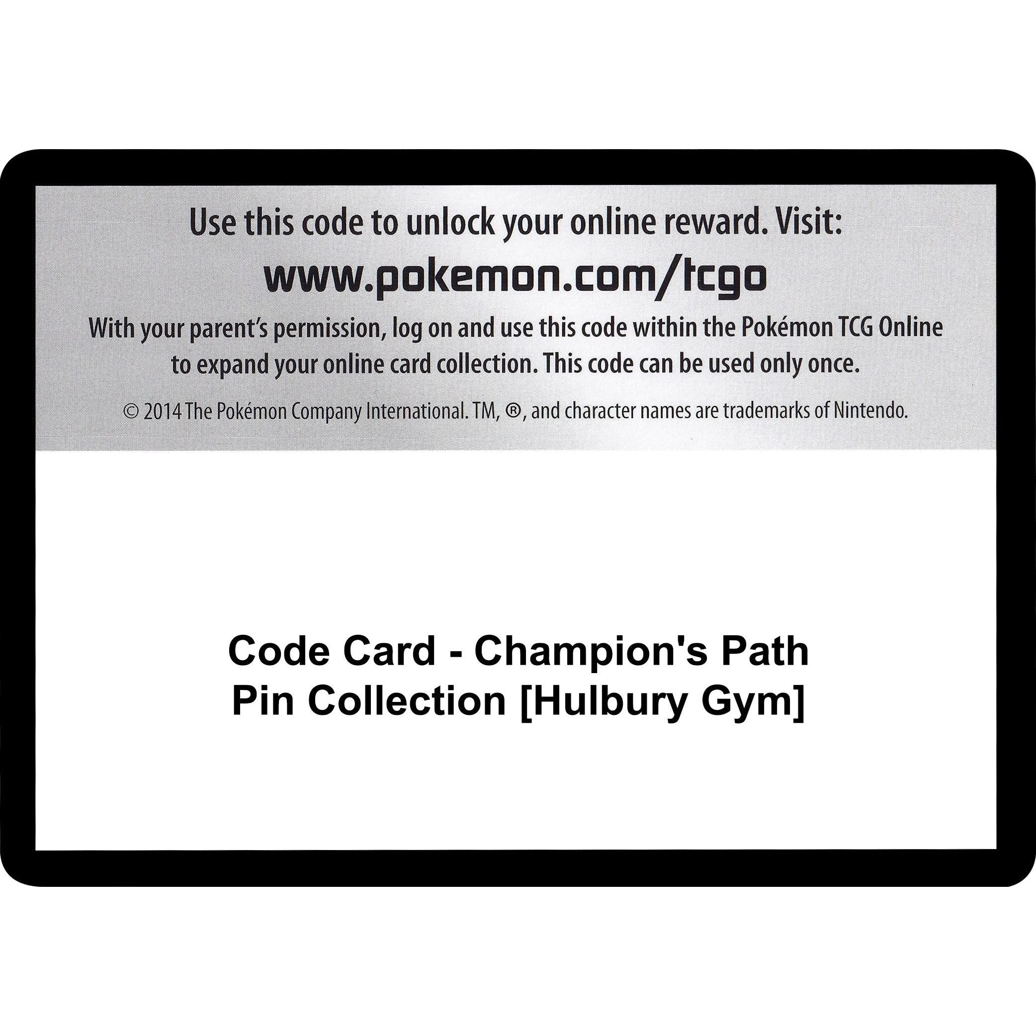 Code Card - Champion's Path Pin Collection [Hulbury Gym] (CHP)