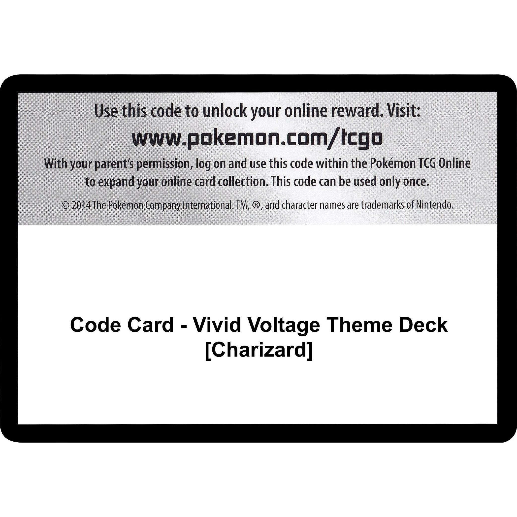 Code Card - Vivid Voltage Theme Deck [Charizard] (SWSH04)
