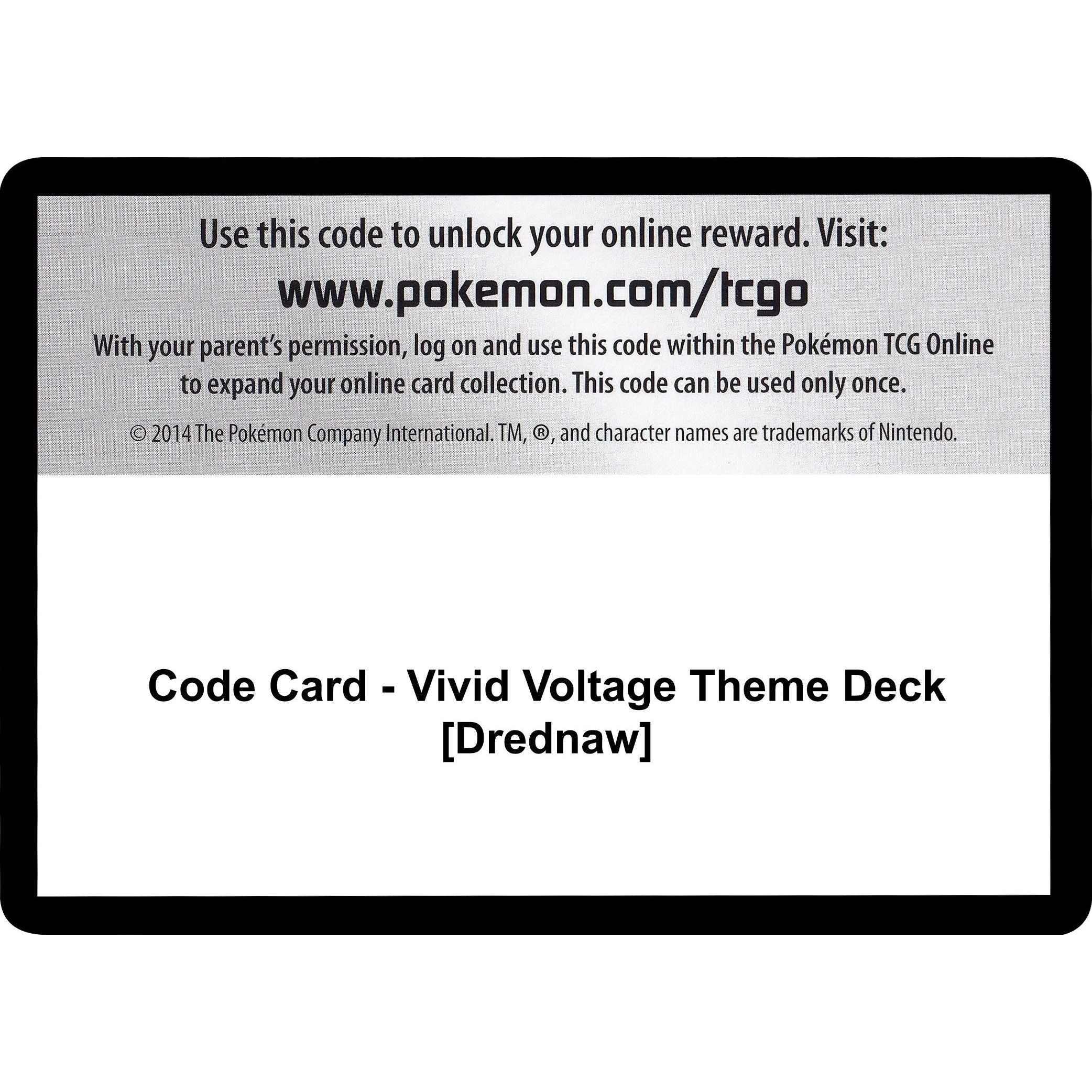 Code Card - Vivid Voltage Theme Deck [Drednaw] (SWSH04)