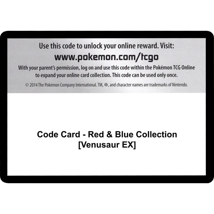 Code Card - Red & Blue Collection [Venusaur EX] (GEN)