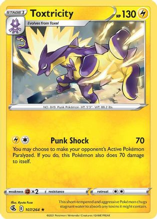 Toxtricity (107) 107/264 - SWSH08 Fusion Strike Reverse Holofoil