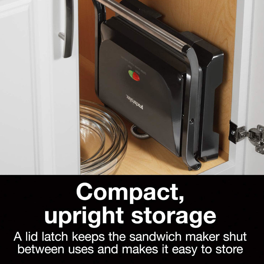 PROCTOR SILEX 25440PSC 4 Serving Panini Press, Sandwich Maker and Compact Indoor Grill