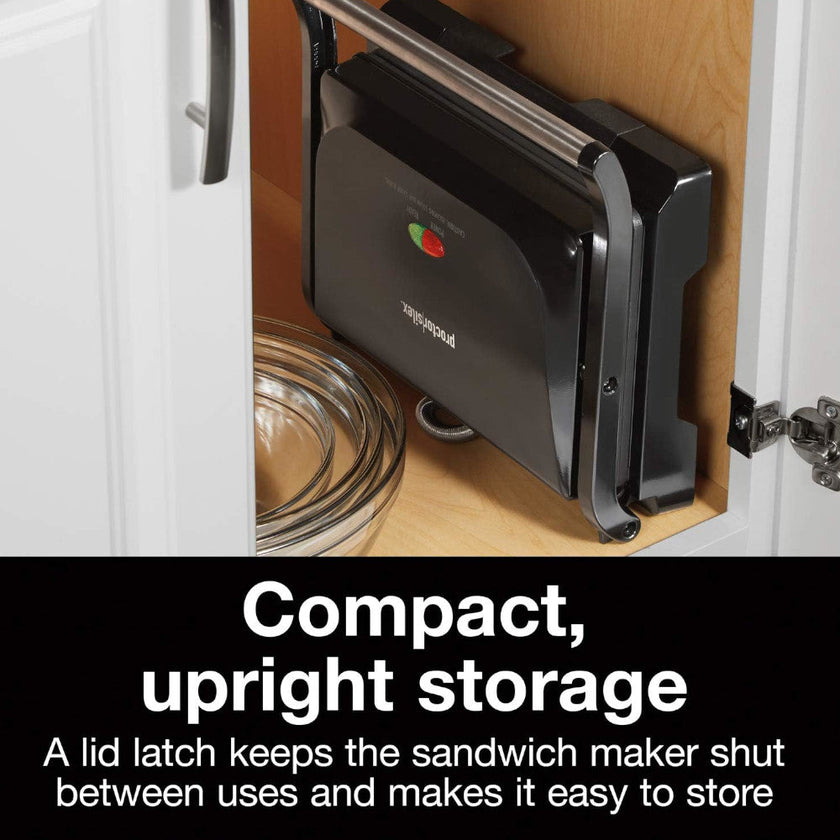 PROCTOR SILEX 25440PSC 4 Serving Panini Press, Sandwich Maker and Compact Indoor Grill