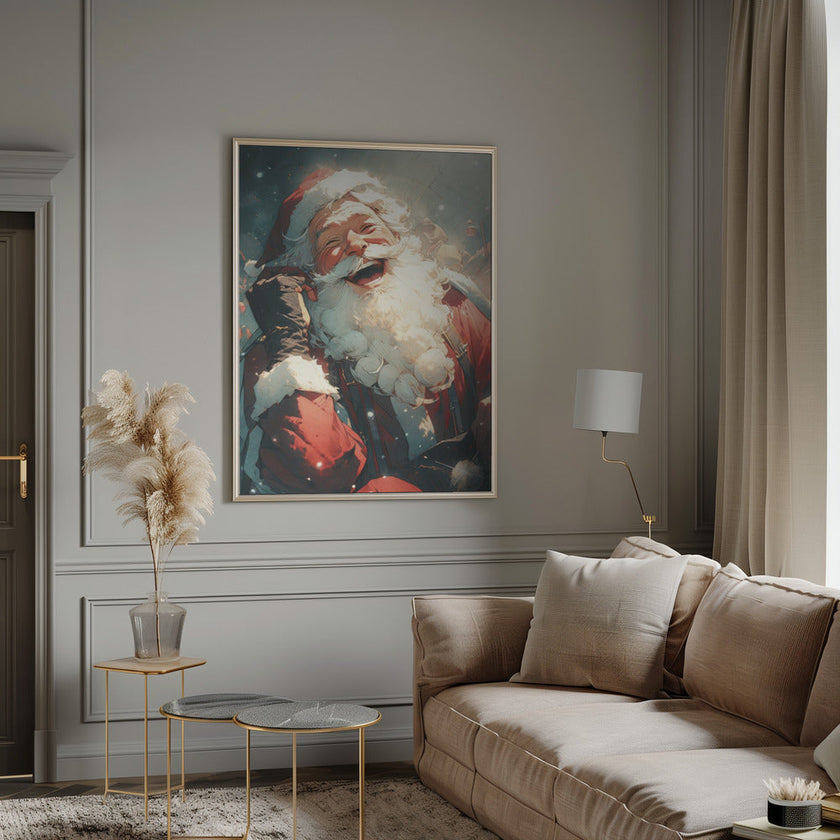 Décoration murale Père Noël rieur - Décoration de Noël