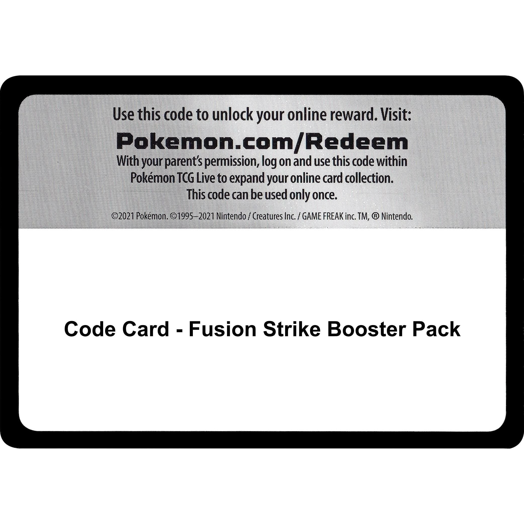 Code Card - Fusion Strike Booster Pack (SWSH08)