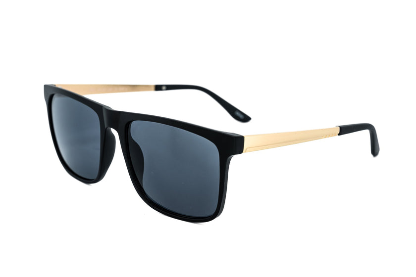 Soren – Matte Black & Gold Square Sunglasses | Bolero Eyewear