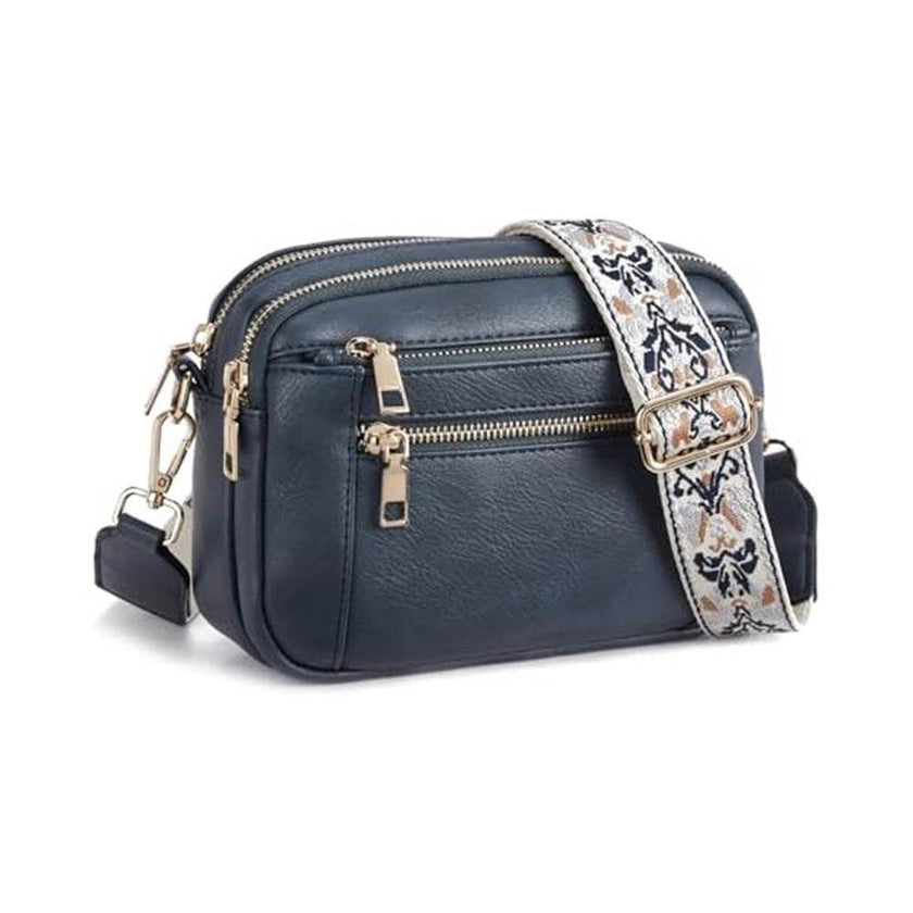 Daily Matching PU Leather Business Commute Zipper Crossbody Bags for women